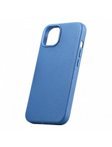iCarer Litchi Premium läderfodral iPhone 14 Plus magnetiskt läderfodral med MagSafe ljusblå (WMI14220711-LB)