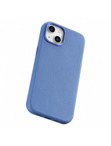 iCarer Litchi Premium läderfodral iPhone 14 Plus magnetiskt läderfodral med MagSafe ljusblå (WMI14220711-LB)