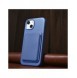 iCarer Litchi Premium läderfodral iPhone 14 Plus magnetiskt läderfodral med MagSafe ljusblå (WMI14220711-LB)