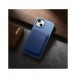 iCarer Litchi Premium läderfodral iPhone 14 Plus magnetiskt läderfodral med MagSafe ljusblå (WMI14220711-LB)