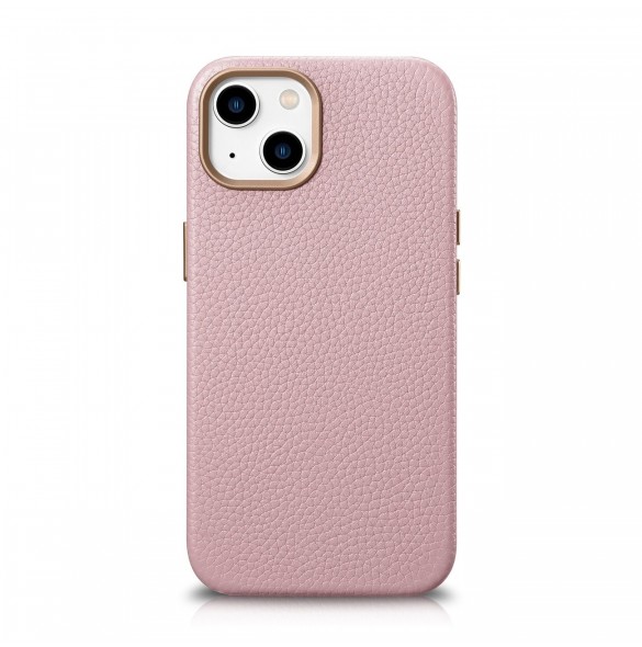 iCarer Litchi Premium Läderfodral iPhone 14 Plus Magnetisk Läderfodral med MagSafe Pink (WMI14220711-PK)