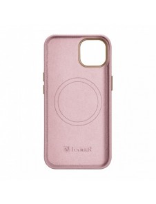 iCarer Litchi Premium Läderfodral iPhone 14 Plus Magnetisk Läderfodral med MagSafe Pink (WMI14220711-PK)