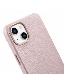 iCarer Litchi Premium Läderfodral iPhone 14 Plus Magnetisk Läderfodral med MagSafe Pink (WMI14220711-PK)