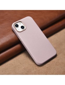 iCarer Litchi Premium Läderfodral iPhone 14 Plus Magnetisk Läderfodral med MagSafe Pink (WMI14220711-PK)