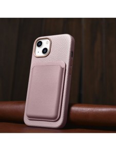 iCarer Litchi Premium Läderfodral iPhone 14 Plus Magnetisk Läderfodral med MagSafe Pink (WMI14220711-PK)
