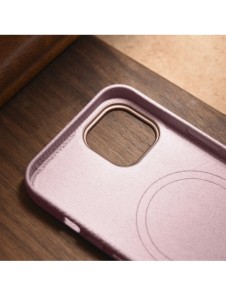 iCarer Litchi Premium Läderfodral iPhone 14 Plus Magnetisk Läderfodral med MagSafe Pink (WMI14220711-PK)