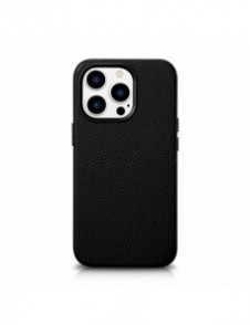 iCarer Litchi Premium Läderfodral iPhone 14 Pro Magnetisk Läderfodral med MagSafe Svart (WMI14220710-BK)