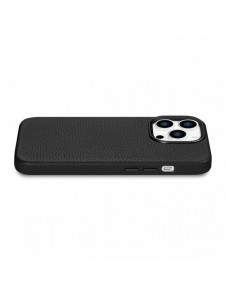 iCarer Litchi Premium Läderfodral iPhone 14 Pro Magnetisk Läderfodral med MagSafe Svart (WMI14220710-BK)