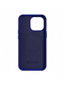 iCarer Litchi Premium Läderfodral iPhone 14 Pro Magnetisk Läderfodral med MagSafe Mörkblå (WMI14220710-DB)