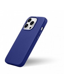 iCarer Litchi Premium Läderfodral iPhone 14 Pro Magnetisk Läderfodral med MagSafe Mörkblå (WMI14220710-DB)