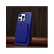 iCarer Litchi Premium Läderfodral iPhone 14 Pro Magnetisk Läderfodral med MagSafe Mörkblå (WMI14220710-DB)