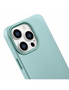 iCarer Litchi Premium läderfodral iPhone 14 Pro magnetiskt läderfodral med MagSafe Green (WMI14220710-GN)