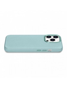 iCarer Litchi Premium läderfodral iPhone 14 Pro magnetiskt läderfodral med MagSafe Green (WMI14220710-GN)