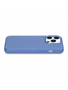 iCarer Litchi Premium läderfodral iPhone 14 Pro magnetiskt läderfodral med MagSafe ljusblå (WMI14220710-LB)