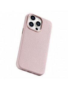 iCarer Litchi Premium Läderfodral iPhone 14 Pro Magnetisk Läderfodral med MagSafe Pink (WMI14220710-PK)