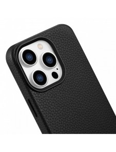 iCarer Litchi Premium Läderfodral iPhone 14 Pro Max Magnetisk Läderfodral med MagSafe Svart (WMI14220712-BK)