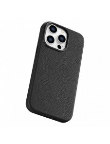 iCarer Litchi Premium Läderfodral iPhone 14 Pro Max Magnetisk Läderfodral med MagSafe Svart (WMI14220712-BK)