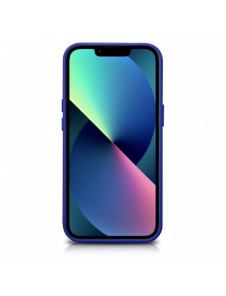 iCarer Litchi Premium läderfodral iPhone 14 Pro Max magnetiskt läderfodral med MagSafe Mörkblå (WMI14220712-DB)