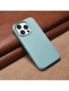 iCarer Litchi Premium läderfodral iPhone 14 Pro Max magnetiskt läderfodral med MagSafe Green (WMI14220712-GN)
