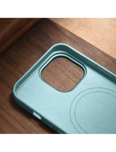 iCarer Litchi Premium läderfodral iPhone 14 Pro Max magnetiskt läderfodral med MagSafe Green (WMI14220712-GN)