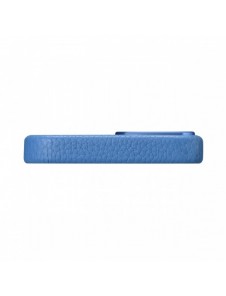iCarer Litchi Premium läderfodral iPhone 14 Pro Max magnetiskt läderfodral med MagSafe ljusblå (WMI14220712-LB)