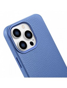 iCarer Litchi Premium läderfodral iPhone 14 Pro Max magnetiskt läderfodral med MagSafe ljusblå (WMI14220712-LB)