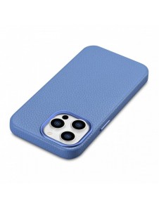 iCarer Litchi Premium läderfodral iPhone 14 Pro Max magnetiskt läderfodral med MagSafe ljusblå (WMI14220712-LB)