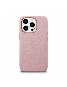 iCarer Litchi Premium Läderfodral iPhone 14 Pro Max Magnetisk Läderfodral med MagSafe Pink (WMI14220712-PK)