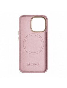 iCarer Litchi Premium Läderfodral iPhone 14 Pro Max Magnetisk Läderfodral med MagSafe Pink (WMI14220712-PK)