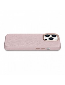 iCarer Litchi Premium Läderfodral iPhone 14 Pro Max Magnetisk Läderfodral med MagSafe Pink (WMI14220712-PK)