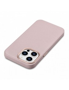 iCarer Litchi Premium Läderfodral iPhone 14 Pro Max Magnetisk Läderfodral med MagSafe Pink (WMI14220712-PK)