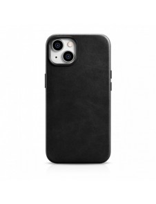 iCarer Oil Wax Premium läderfodral iPhone 14 Plus magnetiskt läderfodral med MagSafe Black (WMI14220703-BK)