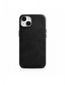 iCarer Oil Wax Premium läderfodral iPhone 14 Plus magnetiskt läderfodral med MagSafe Black (WMI14220703-BK)