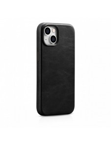 iCarer Oil Wax Premium läderfodral iPhone 14 Plus magnetiskt läderfodral med MagSafe Black (WMI14220703-BK)