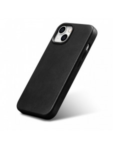 iCarer Oil Wax Premium läderfodral iPhone 14 Plus magnetiskt läderfodral med MagSafe Black (WMI14220703-BK)