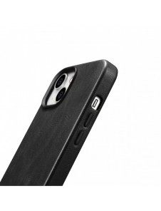 iCarer Oil Wax Premium läderfodral iPhone 14 Plus magnetiskt läderfodral med MagSafe Black (WMI14220703-BK)