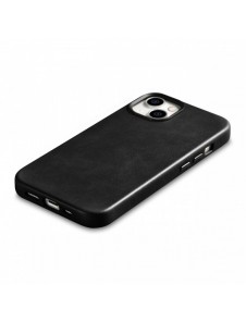 iCarer Oil Wax Premium läderfodral iPhone 14 Plus magnetiskt läderfodral med MagSafe Black (WMI14220703-BK)