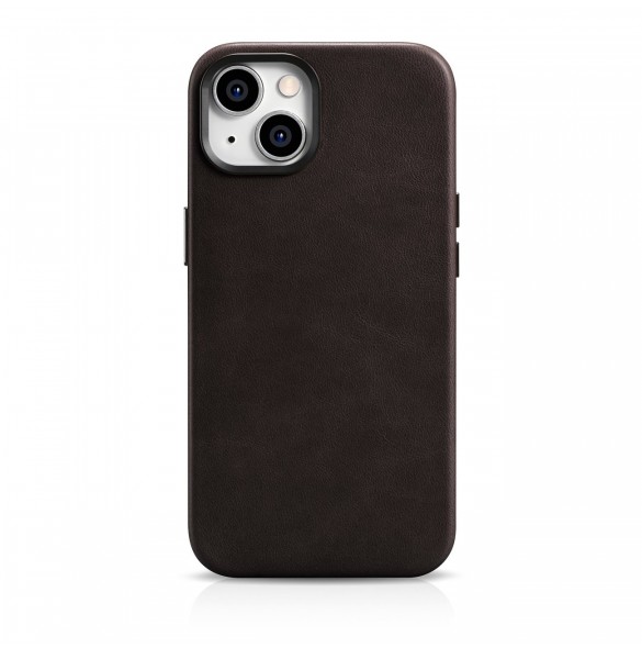 iCarer Oil Wax Premium läderfodral iPhone 14 Plus magnetiskt läderfodral med MagSafe Brown (WMI14220703-BN)