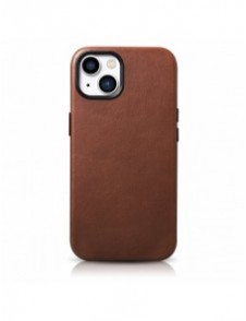iCarer Oil Wax Premium läderfodral iPhone 14 Plus magnetiskt läderfodral med MagSafe Brown (WMI14220703-RB)