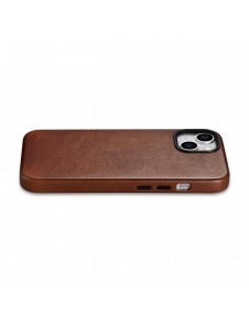 iCarer Oil Wax Premium läderfodral iPhone 14 Plus magnetiskt läderfodral med MagSafe Brown (WMI14220703-RB)
