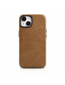 iCarer Oil Wax Premium läderfodral iPhone 14 Plus magnetiskt läderfodral med MagSafe Brown (WMI14220703-TN)