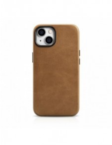 iCarer Oil Wax Premium läderfodral iPhone 14 Plus magnetiskt läderfodral med MagSafe Brown (WMI14220703-TN)