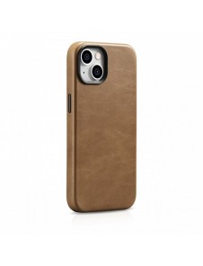 iCarer Oil Wax Premium läderfodral iPhone 14 Plus magnetiskt läderfodral med MagSafe Brown (WMI14220703-TN)