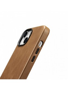 iCarer Oil Wax Premium läderfodral iPhone 14 Plus magnetiskt läderfodral med MagSafe Brown (WMI14220703-TN)