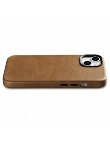 iCarer Oil Wax Premium läderfodral iPhone 14 Plus magnetiskt läderfodral med MagSafe Brown (WMI14220703-TN)