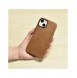 iCarer Oil Wax Premium läderfodral iPhone 14 Plus magnetiskt läderfodral med MagSafe Brown (WMI14220703-TN)