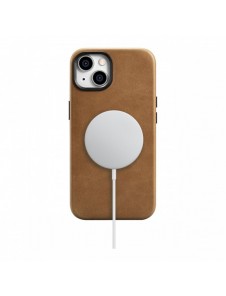 iCarer Oil Wax Premium läderfodral iPhone 14 Plus magnetiskt läderfodral med MagSafe Brown (WMI14220703-TN)