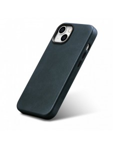 iCarer Oil Wax Premium läderfodral iPhone 14 Plus magnetiskt läderfodral med MagSafe Mörkblå (WMI14220703-BU)