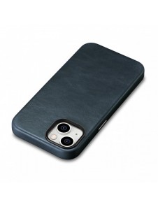 iCarer Oil Wax Premium läderfodral iPhone 14 Plus magnetiskt läderfodral med MagSafe Mörkblå (WMI14220703-BU)