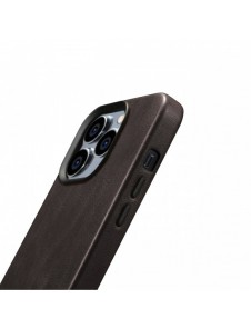 iCarer Oil Wax Premium läderfodral iPhone 14 Pro magnetiskt läderfodral med MagSafe brun (WMI14220702-BN)